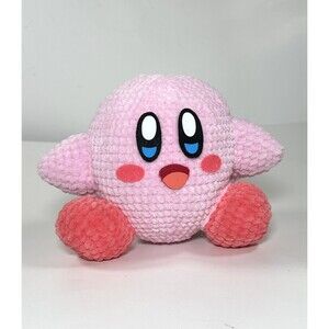 Kirby 8” Classic Plush Amigurumi Crochet Plush Homemade Nintendo Stuffed Animal